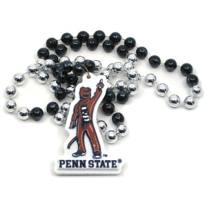beaded necklace with Penn State Nittany Lion Mascot pendant
